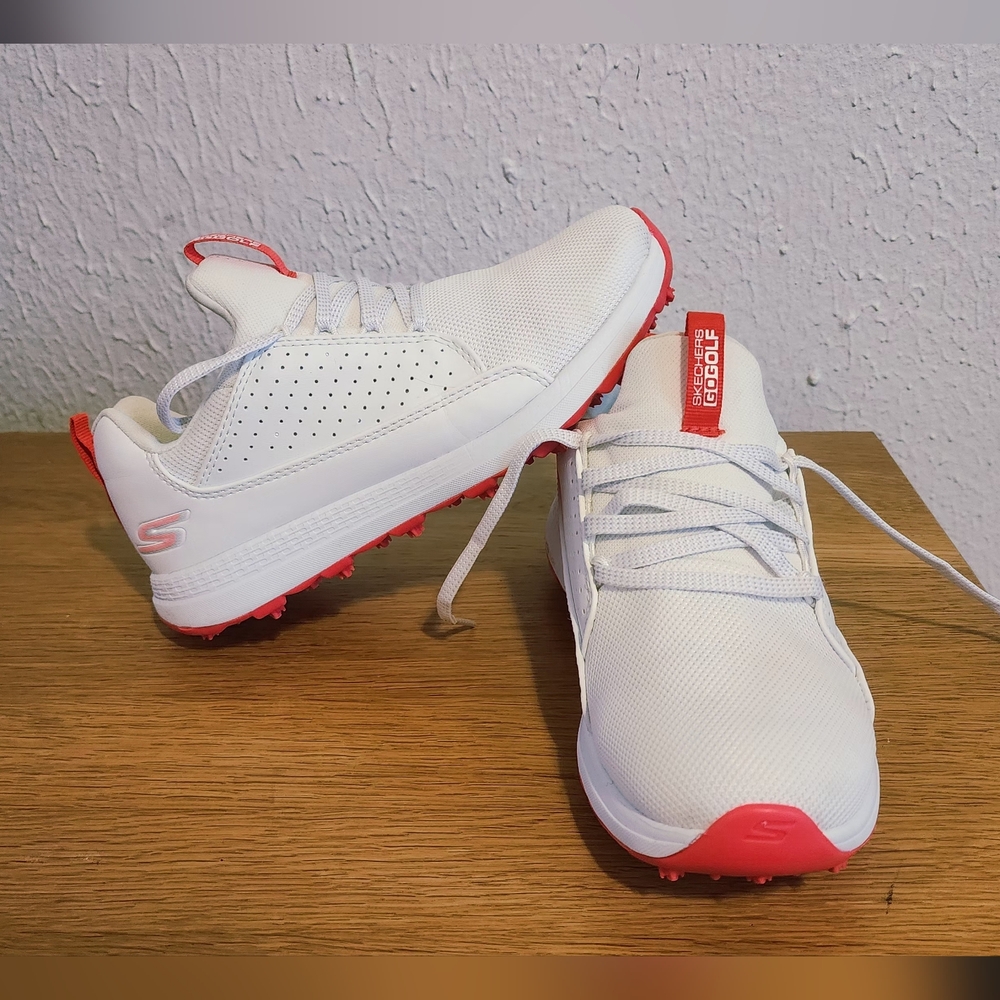 Skechers Junior Girls Go Golf Max Lil Mojo Golf Shoes - White/Pink